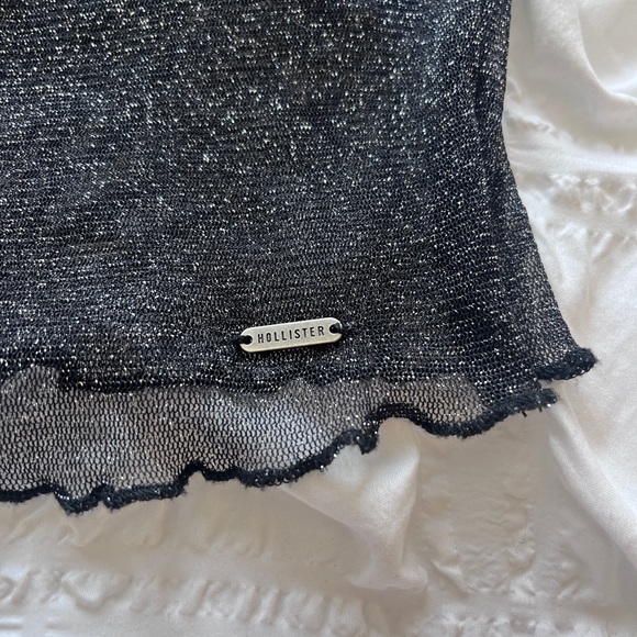Holister sheer glittery black crop top - Picture 3 of 3
